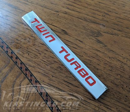 twin turbo badge in red