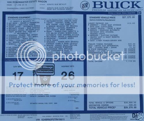 Factory Window Sticker Buick Forums Factory Window Sticker Buick Forums